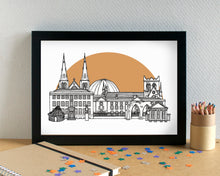 Armagh Skyline Landmarks Art Print - can be personalised - unframed