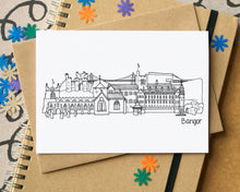 Bangor Wales Skyline Landmarks Greetings Card
