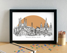 Barcelona Skyline Landmarks Art Print - can be personalised