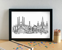 Barcelona Skyline Landmarks Art Print - can be personalised