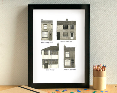 The Beatles' Childhood Homes Art Print