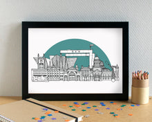 Belfast Skyline Landmarks Art Print - can be personalised