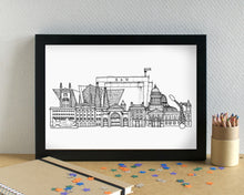 Belfast Skyline Landmarks Art Print - can be personalised
