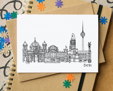 Berlin Skyline Landmarks Greetings Card