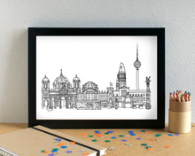 Berlin Skyline Landmarks Art Print - can be personalised