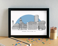 Birmingham Skyline Landmarks Art Print - can be personalised