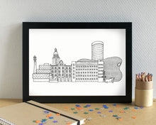 Birmingham Skyline Landmarks Art Print - can be personalised