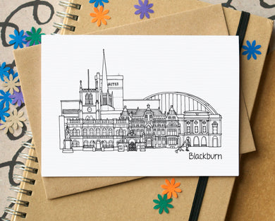 Blackburn Skyline Landmarks Greetings Card