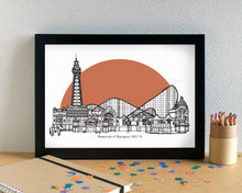 Blackpool Skyline Landmarks Art Print - can be personalised