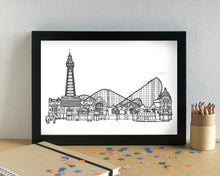 Blackpool Skyline Landmarks Art Print - can be personalised