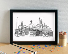 Bolton Skyline Landmarks Art Print - can be personalised - unframed