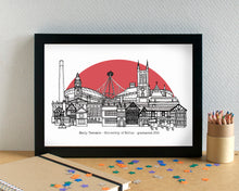 Bolton Skyline Landmarks Art Print - can be personalised - unframed