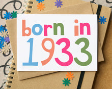 Custom Age Born in... Birthday Card - can be personalised