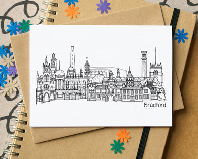 Bradford Skyline Landmarks Greetings Card