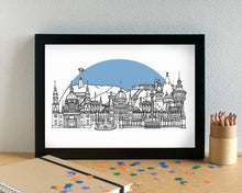 Budapest Skyline Travel Art Print - can be personalised - unframed