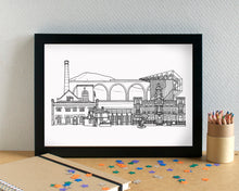 Burnley Skyline Landmarks Art Print - can be personalised - unframed