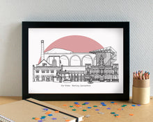 Burnley Skyline Landmarks Art Print - can be personalised - unframed