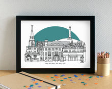 Bury Skyline Landmarks Art Print - can be personalised - unframed