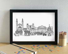 Cambridge Skyline Landmarks Art Print - can be personalised