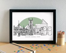 Canterbury Skyline Landmarks Art Print - can be personalised