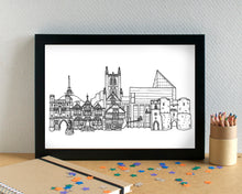 Canterbury Skyline Landmarks Art Print - can be personalised