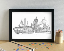 Cardiff Skyline Landmarks Art Print - can be personalised