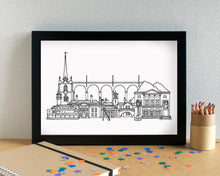 Chelmsford Skyline Landmarks Art Print - can be personalised - unframed