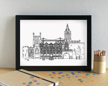Chester Skyline Landmarks Art Print - can be personalised