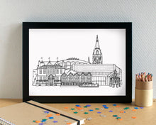 Chichester Skyline Landmarks Art Print - can be personalised - unframed