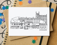 Cirencester Skyline Landmarks Greetings Card