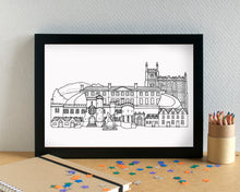 Cirencester Skyline Landmarks Art Print - can be personalised - unframed