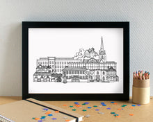 Cockermouth Cumbria Skyline Landmarks Art Print - can be personalised - unframed