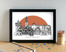 Colchester Skyline Landmarks Art Print - can be personalised - unframed
