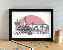 Colchester Skyline Landmarks Art Print - can be personalised - unframed