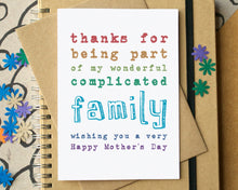 Complicated Family Mother's Day Card