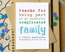 Complicated Family Thank You Card