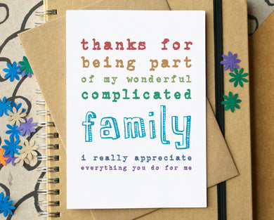 Complicated Family Thank You Card