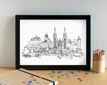 Cornwall Skyline Landmarks Art Print - can be personalised