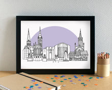 Coventry Skyline Landmarks Art Print - can be personalised