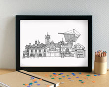 Crewe Skyline Landmarks Art Print - can be personalised - unframed