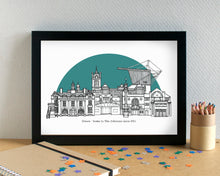 Crewe Skyline Landmarks Art Print - can be personalised - unframed