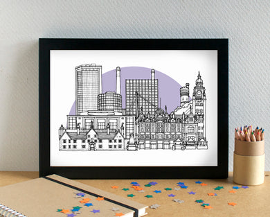 Croydon Skyline Landmarks Art Print - can be personalised - unframed