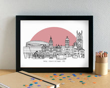 Derby Skyline Landmarks Art Print - can be personalised