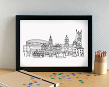 Derby Skyline Landmarks Art Print - can be personalised