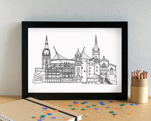 Derry - Londonderry Skyline Landmarks Art Print - can be personalised