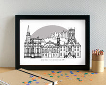 Doncaster Skyline Landmarks Art Print - can be personalised