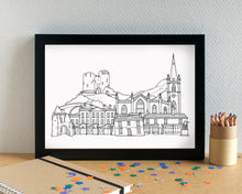 Dudley Skyline Landmarks Art Print - can be personalised - unframed