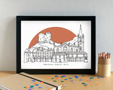 Dudley Skyline Landmarks Art Print - can be personalised - unframed