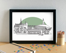 Dundee Skyline Landmarks Art Print - can be personalised