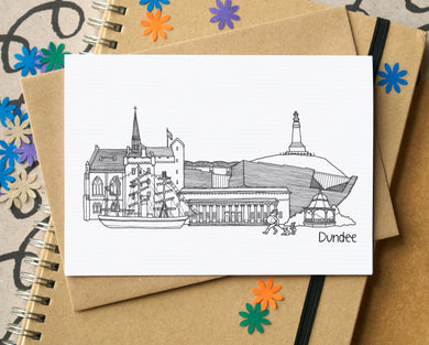 Dundee Skyline Landmarks Greetings Card